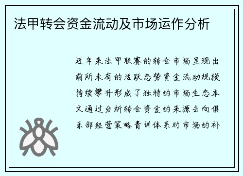 法甲转会资金流动及市场运作分析